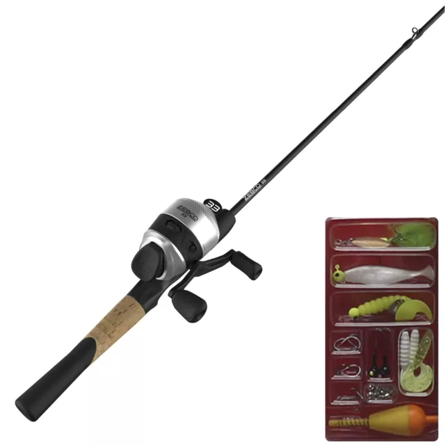 Zebco 33 Spincast Reel and 2-Piece Fishing Rod Combo, 5-Foot 6-Inch Durable F...