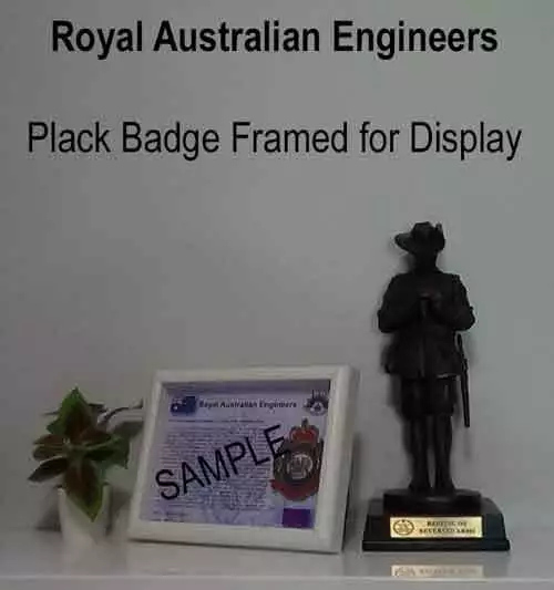 Royal Australian Engineers - Large Plack Badge