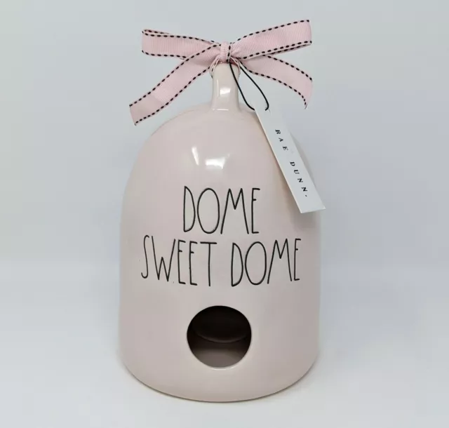 RAE DUNN Pink DOME SWEET DOME Bird House Ceramic Stoneware NEW