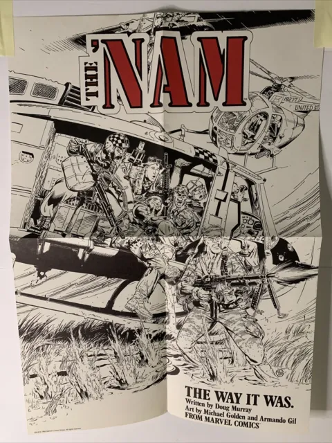 Marvel THE 'NAM Promo Poster (1986) MICHAEL GOLDEN Near Mint