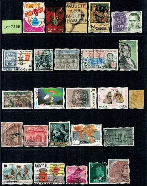Lot 7359  - Spain Selection of 25 used stamps from various years
