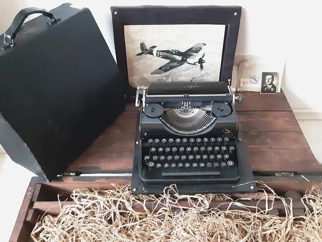Unique Vintage Olympia Typewriter |  Autographed Pilot  Adolf Dickfeld | FN48T67