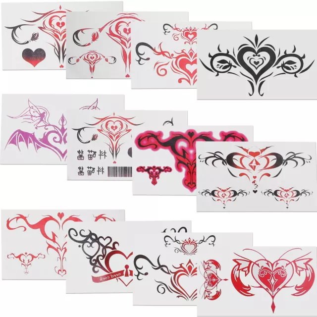20 Sheets Body Decals Temporary Stickers Belly Button Tattoos Tempory Tatoos