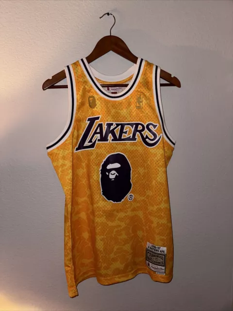 BAPE x Mitchell & Ness Lakers ABC Basketball Authentic Jersey