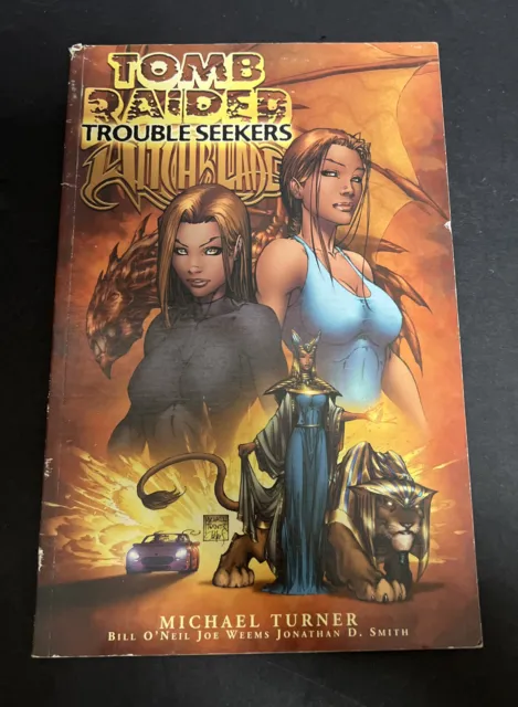 Tomb Raider Witchblade Trouble Seekers Graphic Novel Comic 2002 Michael Turner