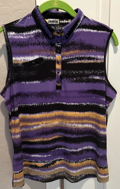 JAMIE SADOCK Sleeveless Golf Tennis Top Shirt M Polyester Stretch Multi Color