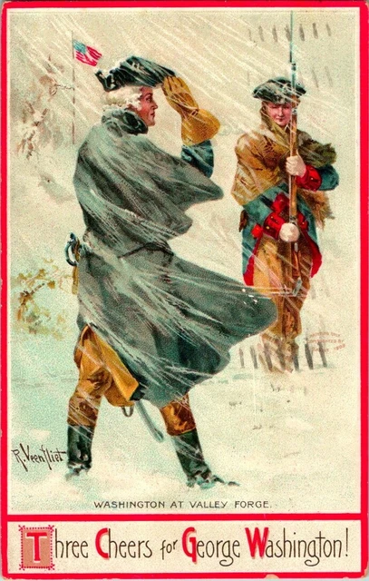 Embossed 1912 Washington At Valley Forge Artist Signed Patriotic Postcard