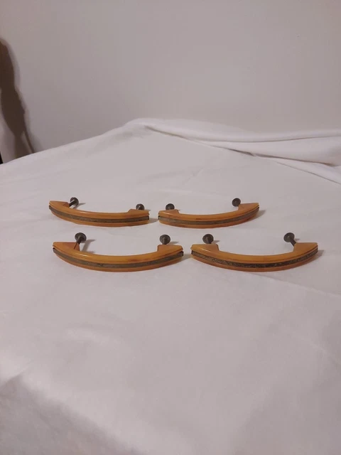 Bakelite Catalin Butterscotch  Dresser Drawer/Cabinet Pull/Handle Hardware Set 4