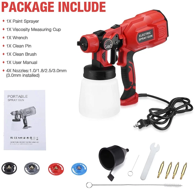 Paint Sprayer Upgraded 750 Watt High Power Home Electric Spray 3 Sparay Patterns 8