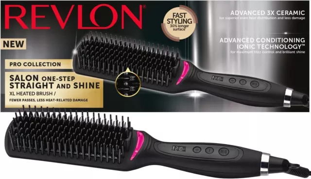 Revlon Heated Hot Hair Brush Straigntning One Step STRAIGHT and SHINE RVST2168UK