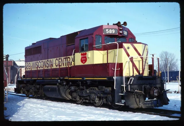 Original Rail Slide - WC Wisconsin Central 5898 Neenah WI 2-18-1988
