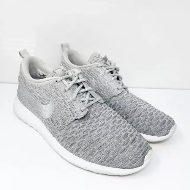 Nike Womens Roshe Run Flyknit 704927-002 Gray Running Shoes Sneakers Size 7 2