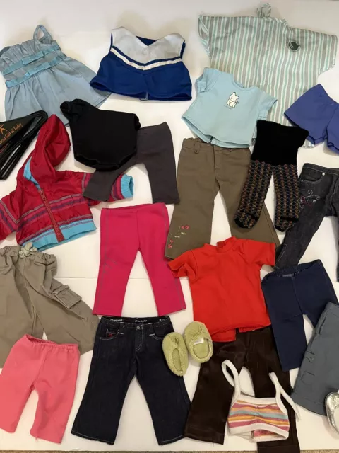 Pleasant Company American Girl Drawstring Cargo Pants Blue Dress Shoes Tops Lot