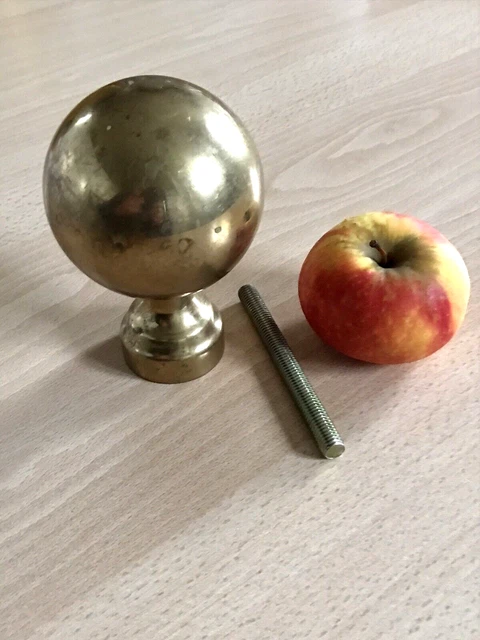 Paire De Boules Anciennes LYONNAISE En Laiton Doré - Vintage - Occasion