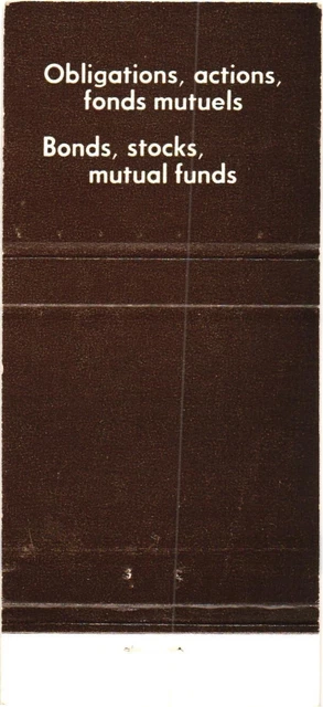 Montreal Quebec Canada Levesque Beaubien Inc., Vintage Matchbook Cover 2