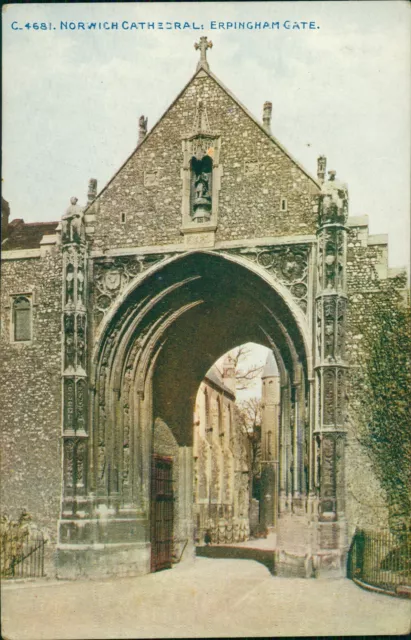 Norwich Cathedral Erpingham Gate C4681 Photochrom Celesque vor 1918