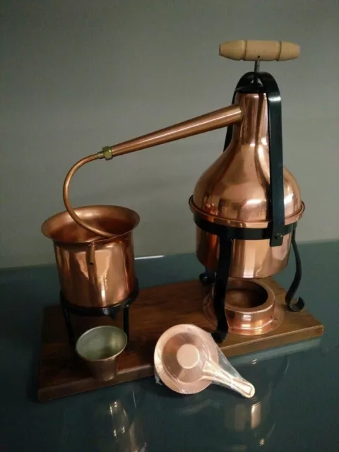 Distillatore Alambicco in Rame con serpentina in Vetro Soffiato 1 litro :  : Casa e cucina