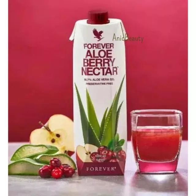 Forever Aloès Berry Nectar™ 90,7 % Aloe-Vera-Gel, Avec Canneberges & Äpfeln-1 L