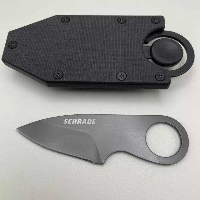 Schrade SCHCC1 Credit Card Money Clip Knife Fixed Blade W/Sheath NEW