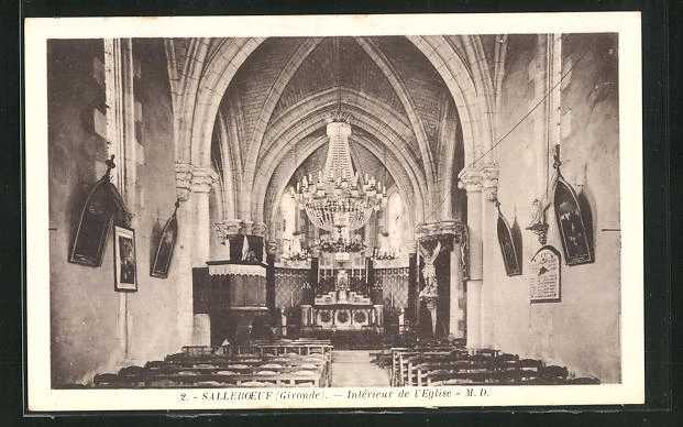 CPA Sallboeuf, Interieur de l´Eglise