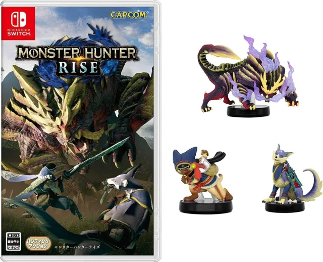 NEW Monster Hunter Rise Switch & Monster Hunter Rise amiibo 3 types set Japan