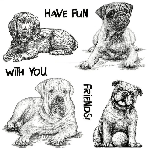 Dog Puppy Sentiment Clear Rubber Stamps Seal Silicone Cards Scrapbooking