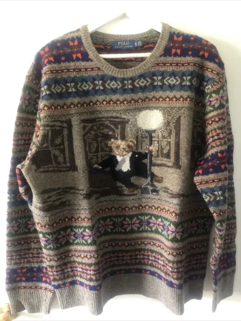 Polo Ralph Lauren Limited Edition Singing In The Rain Bear Sweater Jumper Knit