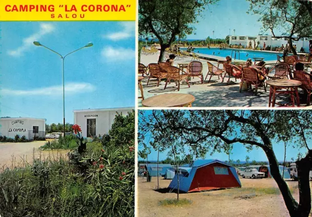 Tarragona, Spain  LA CORONA CAMPING Tents~Pool  SALOU~Costa Dorada  4X6 Postcard