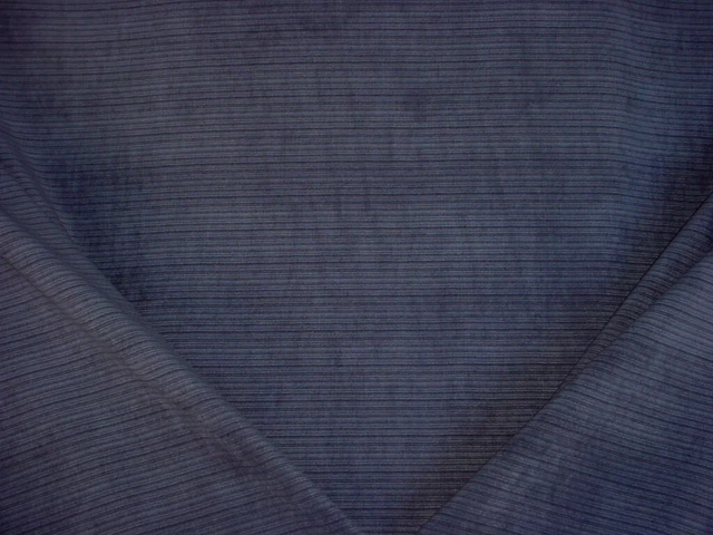 18-1/4Y Valdese Colby Baltic Blue Slate Velvet Strie Upholstery Fabric