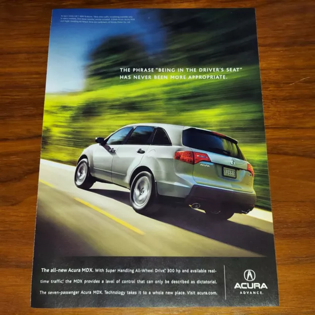 Acura Mdx Magazine Advertisement Print Ad Being In The Driver's Seat