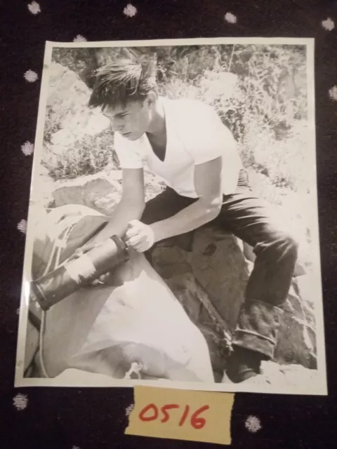 Original Vintage Photo of Young Biker Type Male / 8 x 10 / B&W / Gay Interest