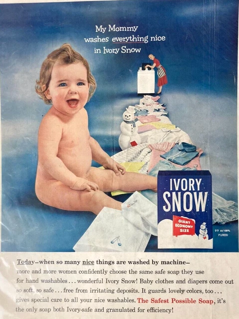 Vintage Ivory Snow My Mommy Washes Everything in Ivory  Magazine Print Ad L101