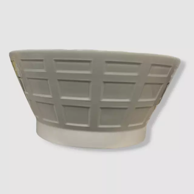 $490 Bernardaud White Embossed Rectangles Porecelain Salad Serving Bowl 11in