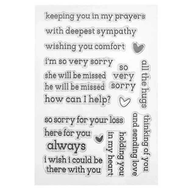 18 Sympathy Sentiments Clear Stamps-Quotes/Sorry/Kind Words/Sayings-Condolences