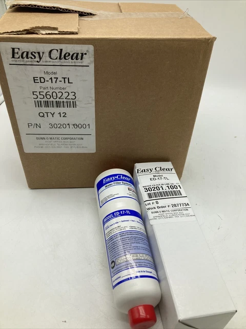 CASE Bunn Water Filter ED-17-TL 30201.1001 Coffee Machine HW2 Easy Clear OEM Lot