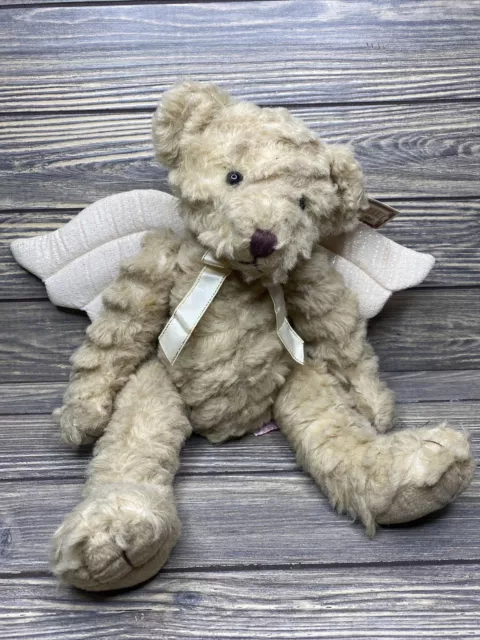 Vtg Russ Gabriel Tan Teddy Bear Angel Wings 16” Stuffed Animal Lovey Plush