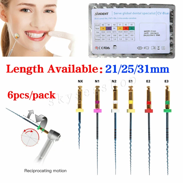 ENDODONCIA DENTAL ENDO Files Rotary Engine Niti Files 21/25/31MM EUR 6