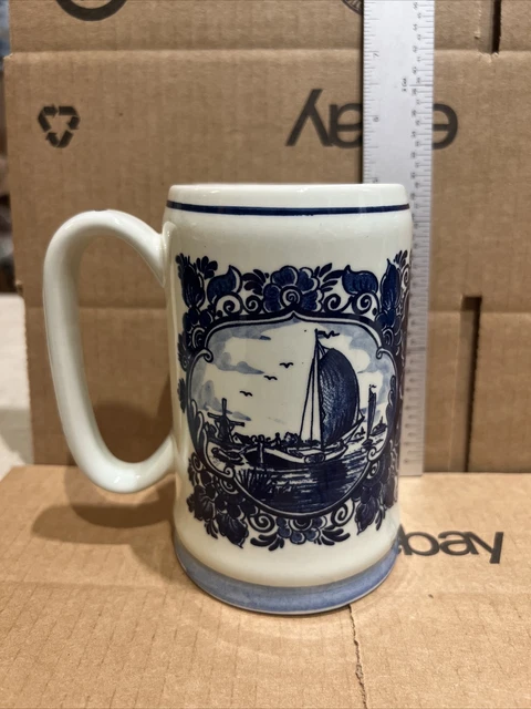 Vintage Rare 1971 Heineken Delft Blue Beer Stein Hand Painted Made In Holland