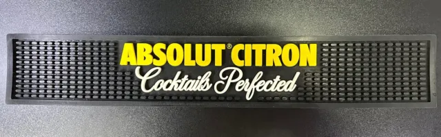 Absolut Vodka Citron Yellow On Black Rubber Bar Mat ~ RA