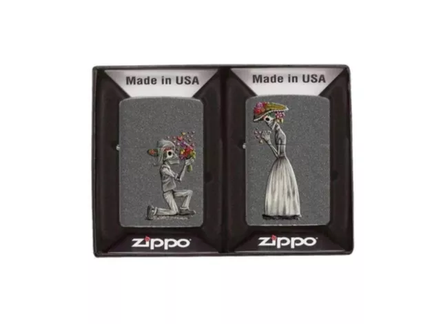 Zippo Lighter - Day of the Dead Iron Stone Gift Set