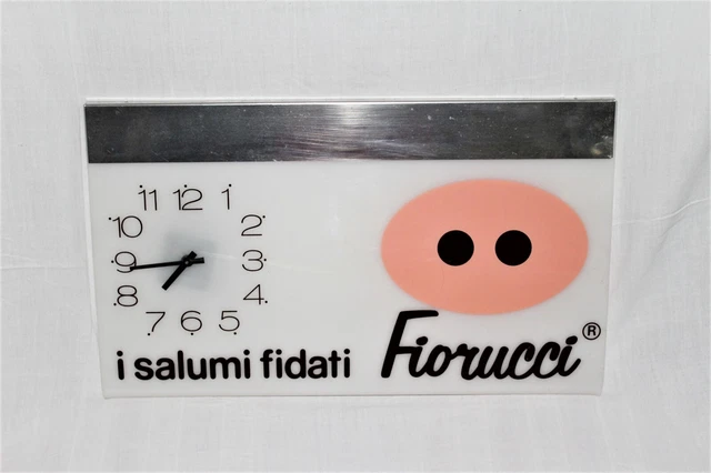 Cartello Pubblicitario Fiorucci Con Orologio