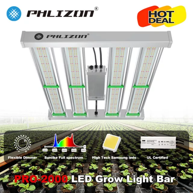 Phlizon Pro 2000W LED Grow Lights Sunlike Full Spectrum Samsungled Indoor Plants