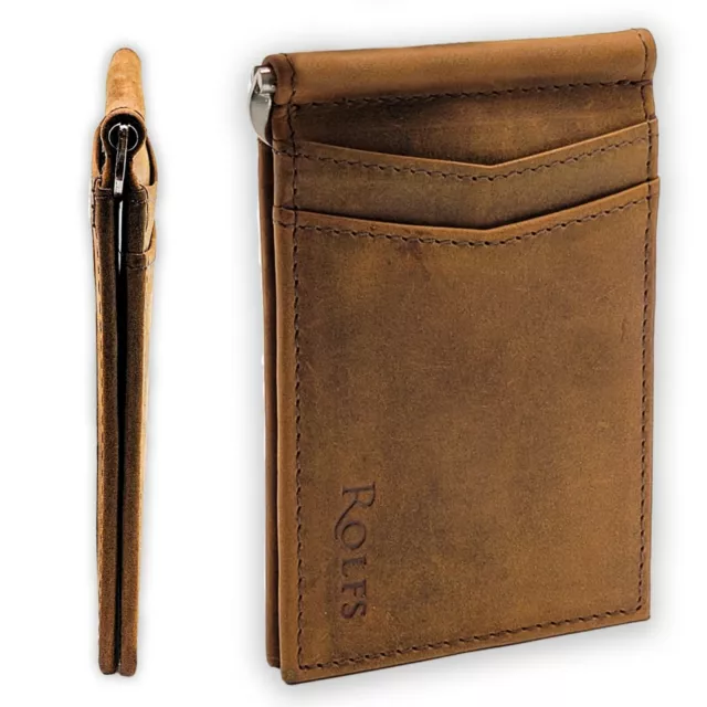 ROLFS Slim Wallets For Men With Money Clip Bifold Wallet RFID Card Holder Mens