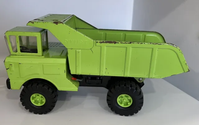 Nylint Hydraulic Dump Truck Pressed Steel Construction Lime Green Vintage