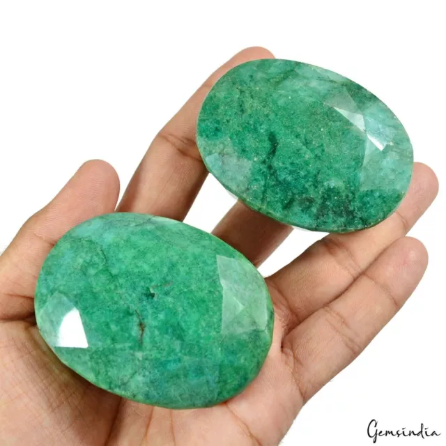 1680 Ct/2 Natural Brazilian Green Emerald Oval Faceted Huge Size Loose Gemstones