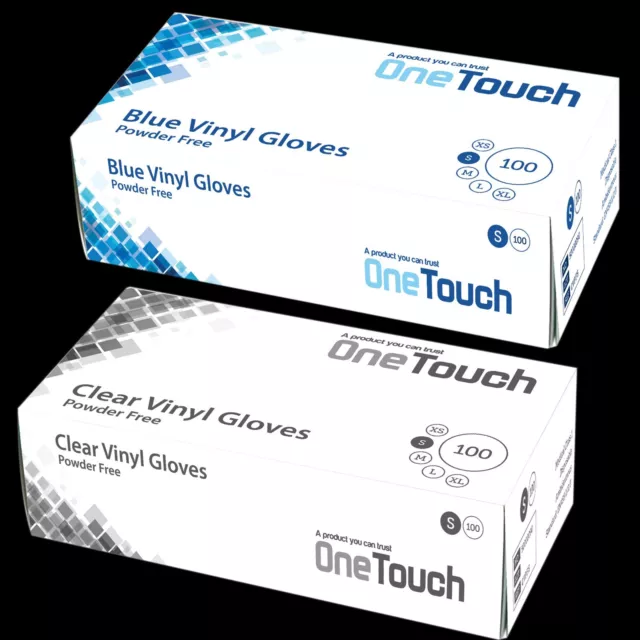 Disposable Clear or Blue Vinyl Powder Free Multi Purpose Gloves  - 100 Boxed