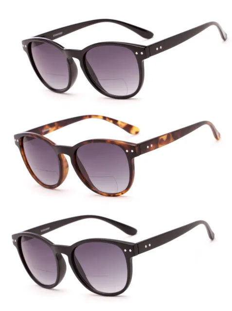 1 Oder 2 Paar (S) Fashion Rund Innere Bifokale Lese Sonnenbrille Silber Riverts
