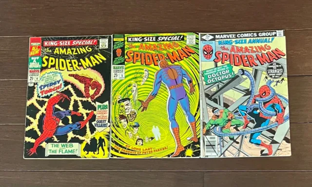 AMAZING SPIDER-MAN Annuals #4,5, 13 from the 1960's....$185 VALUE....ONLY $19.95