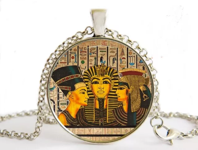 egypt egyptian TUT ART handmade Pendant Sterling 925 Silver 20" Necklace gold