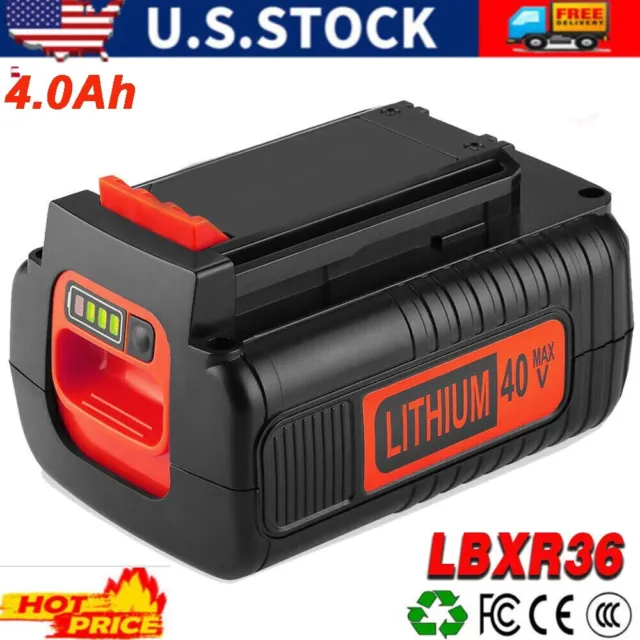 40 Volt 4.0Ah Lithium Battery for Black and Decker 40V Max LBX2040 LBXR36 LSW36